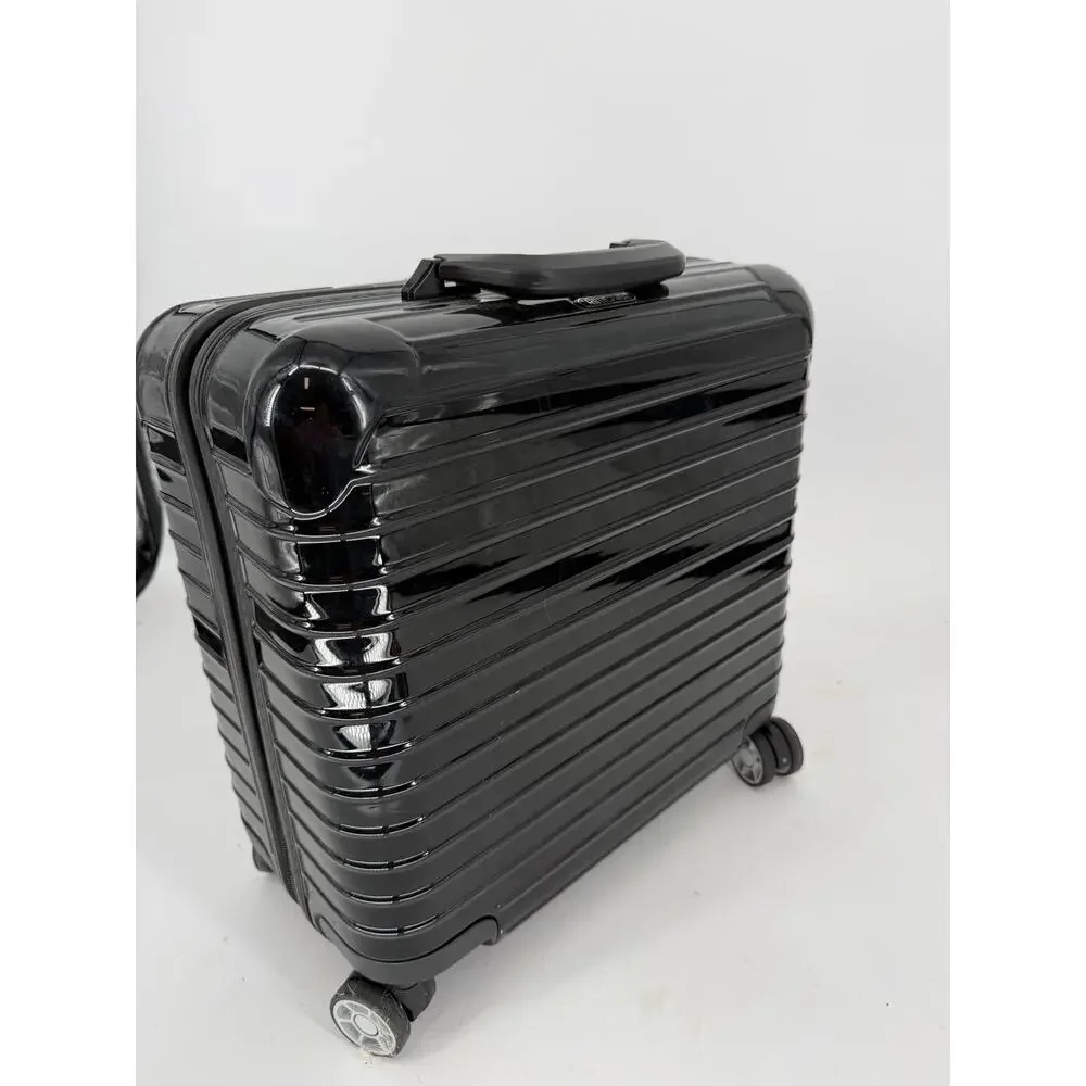 Rimowa Black Gloss Polycarbonate Compact Carry On Salsa Suitcase Luggage